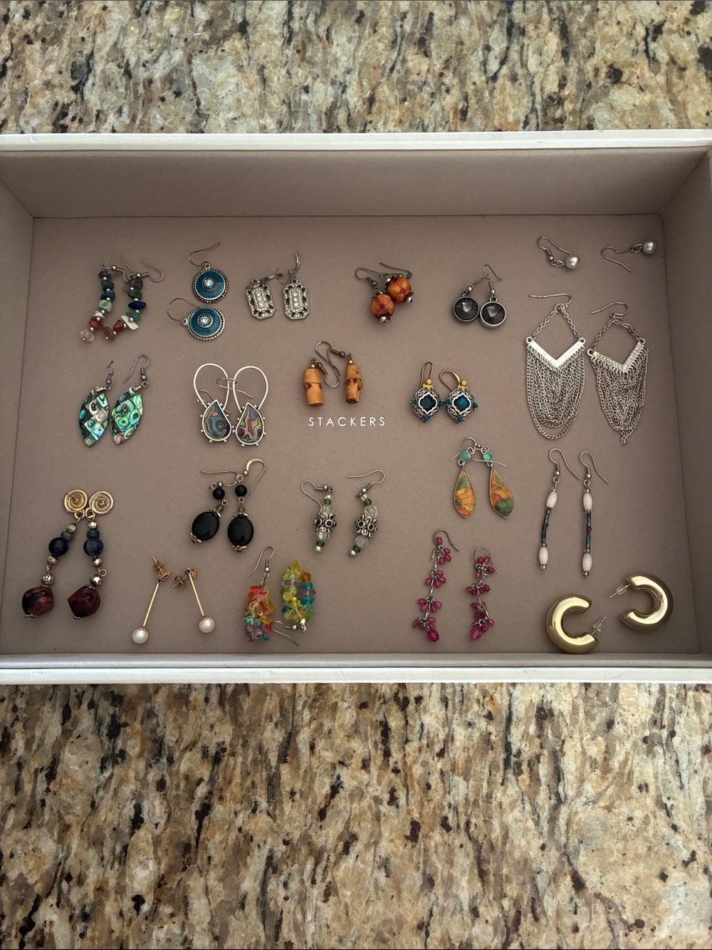Multiples Multi-Color and Gold Mixed Earrings Collection